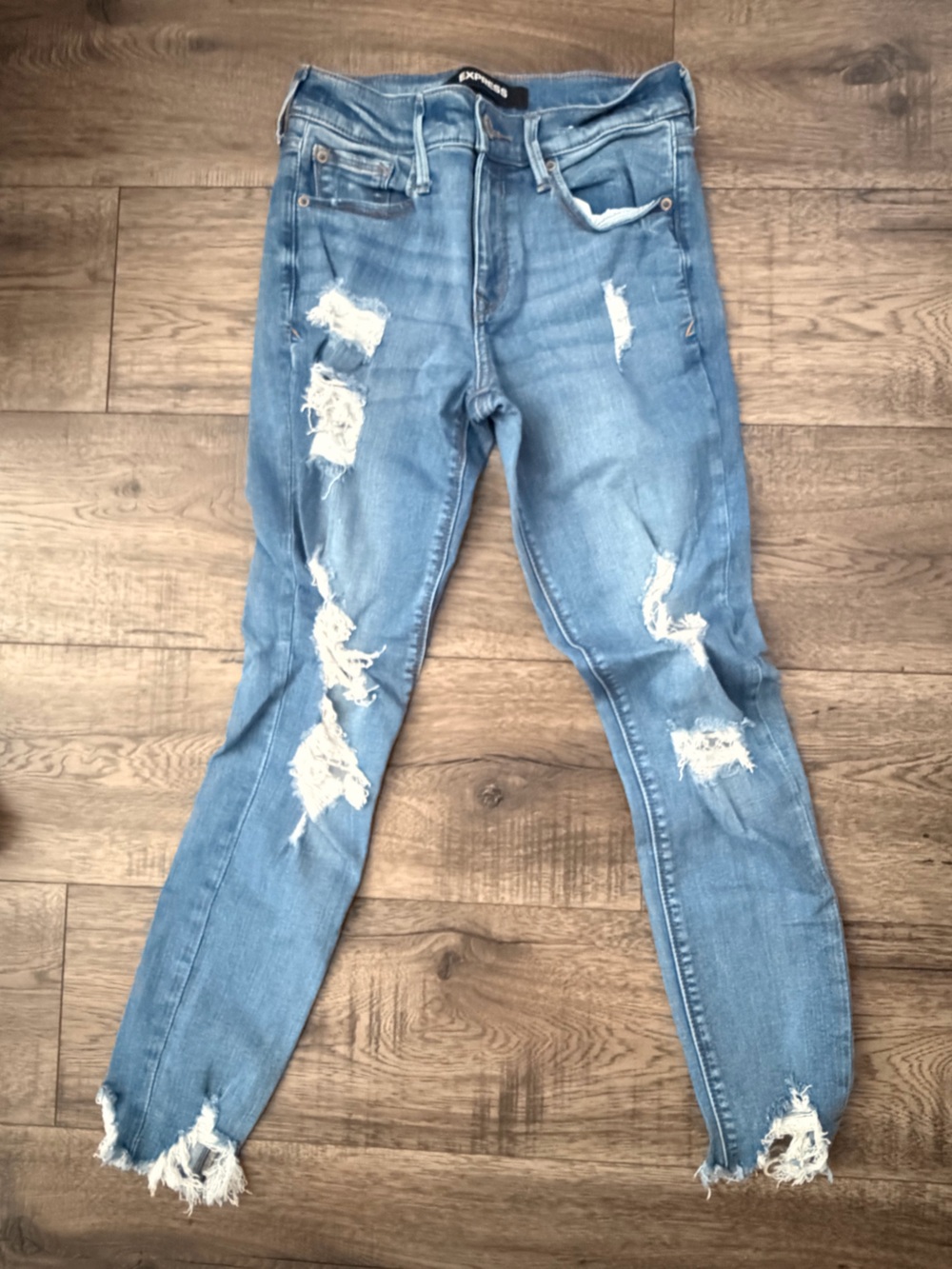 Express ankle legging mid rise distressed